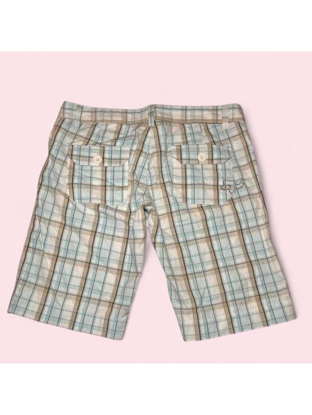 Y2K Fox Girls Blue Plaid Shorts Size 3 - Picture 3 of 3